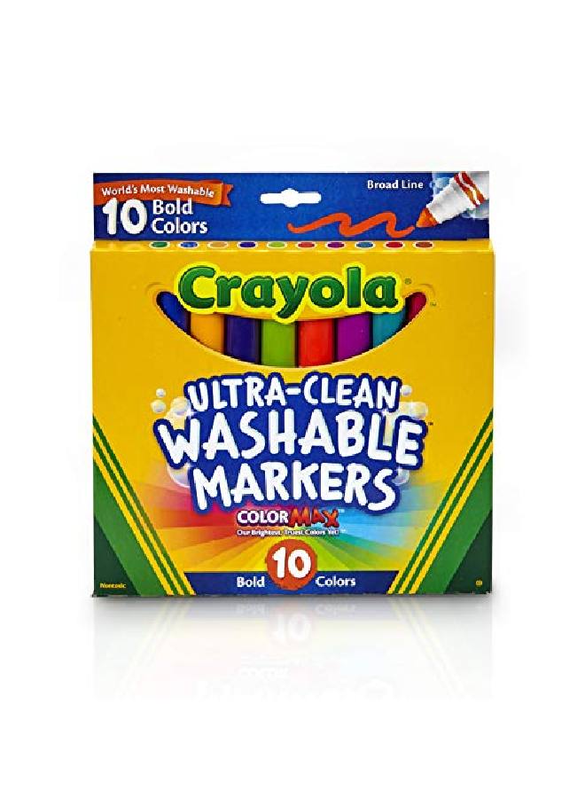 Crayola Ultra Clean Broad Line Markers Bold Washable Markers 10 Count - Image 1