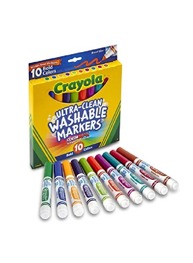 Crayola Ultra Clean Broad Line Markers Bold Washable Markers 10 Count - Image 3