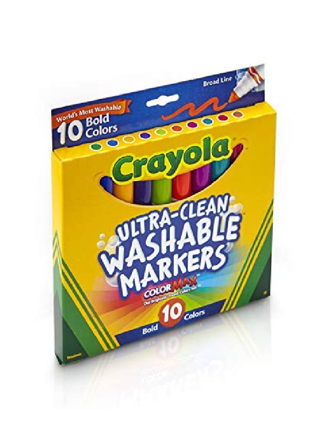 Crayola Ultra Clean Broad Line Markers Bold Washable Markers 10 Count - Image 2