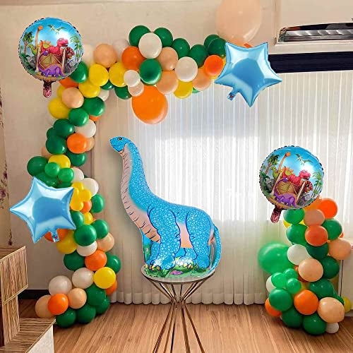 TOYXE Rubber Dinosaur Theme Balloons Arch Decoration Set of 57 Pcs Set, Multi - Image 1