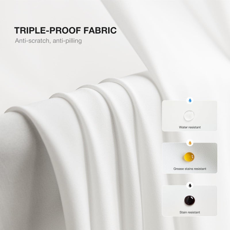 Anmao Non-See-Through Valance Kitchen Curtains 18 Inch Length 2 Panels Set, Off White Privacy Light Filtering Semi Sheer Over Sink Short Cafe Curtain Tiers for Small Windows, 25W x 18L, Ivory White - Image 4