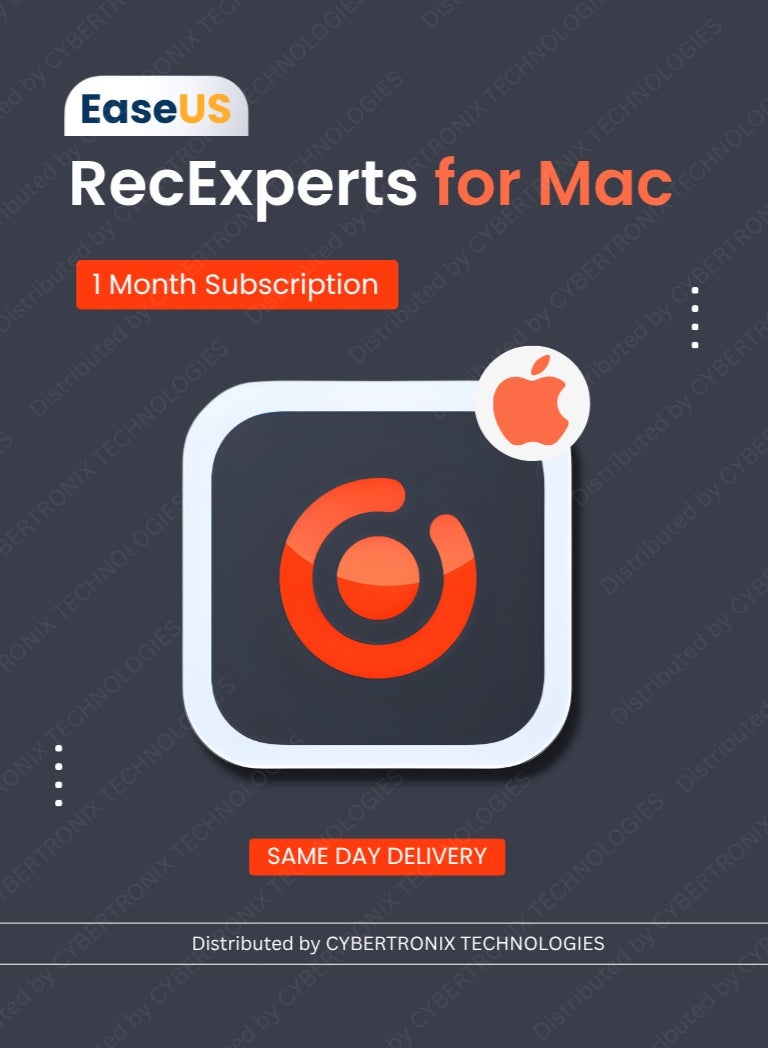 EaseUS RecExperts for Mac |1 Device 1 Month | Digital License | Same Day Delivery