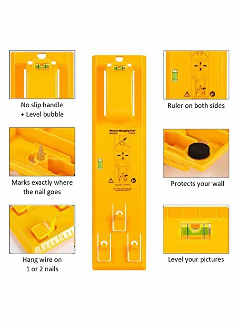 Photo Hanging Kit Picture Hanging Tool, With Photo Hanging Wire, Hooks, Nails, Hanging Picture Frame And Portable Picture Frame Level Used To Mark The Position - Image 2