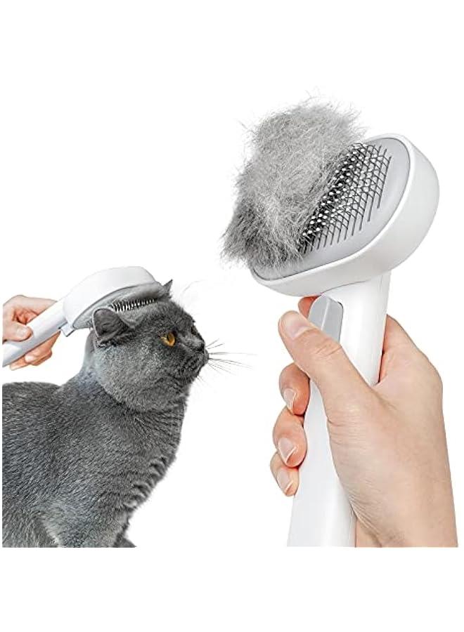 Generic aumuca Cat Brush for Shedding, Cat Brushes for Indoor Cats, Cat Brush for Long or Short Haired Cats, Cat Hair Brush Cat Grooming Deshedding Brush for Dog Kitten Horse Massage Removes Loose Fur, White - Image 1