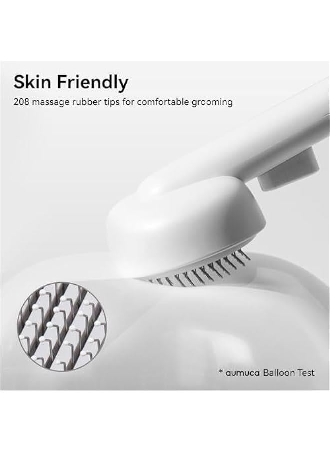Generic aumuca Cat Brush for Shedding, Cat Brushes for Indoor Cats, Cat Brush for Long or Short Haired Cats, Cat Hair Brush Cat Grooming Deshedding Brush for Dog Kitten Horse Massage Removes Loose Fur, White - Image 4