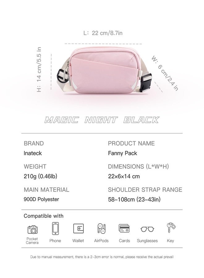 Inateck Sling Bag X-Mini, Durable Fanny Pack with RFID Blocking, Water-resistant Belt Waist Bag with Quick-adjust Strap, Stylish Waist Pack for Men, Women, Travel, Hiking, Cycling, Work, Sports, Pink - Image 2