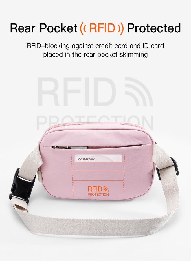Inateck Sling Bag X-Mini, Durable Fanny Pack with RFID Blocking, Water-resistant Belt Waist Bag with Quick-adjust Strap, Stylish Waist Pack for Men, Women, Travel, Hiking, Cycling, Work, Sports, Pink - Image 5