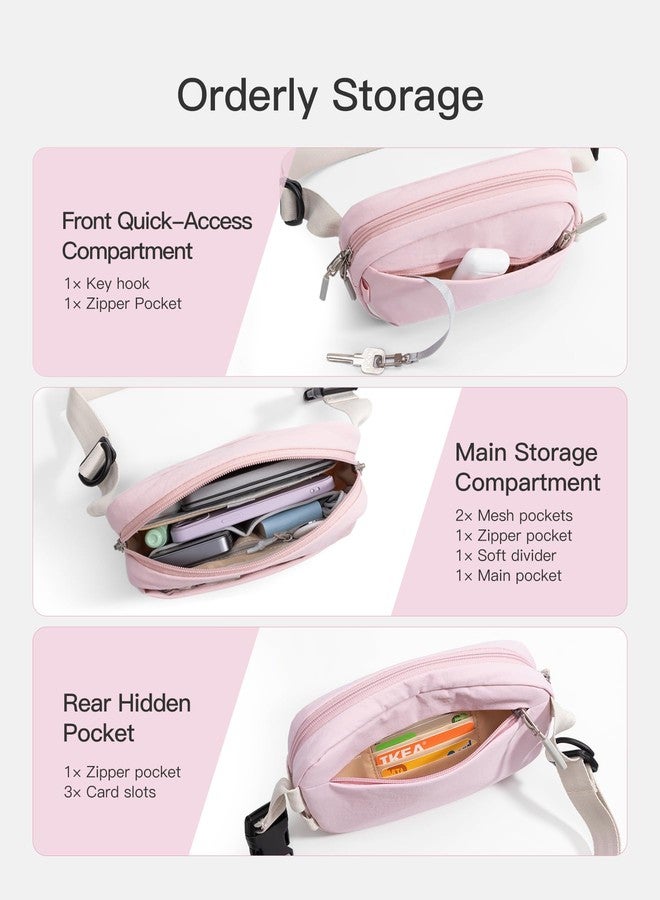 Inateck Sling Bag X-Mini, Durable Fanny Pack with RFID Blocking, Water-resistant Belt Waist Bag with Quick-adjust Strap, Stylish Waist Pack for Men, Women, Travel, Hiking, Cycling, Work, Sports, Pink - Image 4