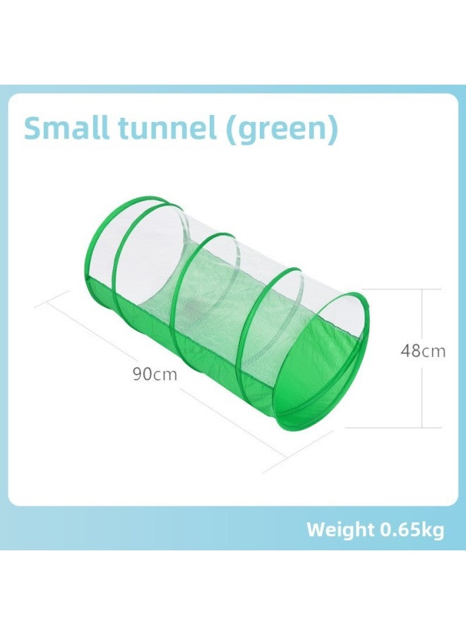Children's Sunshine Tunnel Crawler Sensor Training Equipment Baby's Indoor Toy Rainbow Caterpillar Drill Hole Tent-Color:Small Tunnel (green) - Image 1