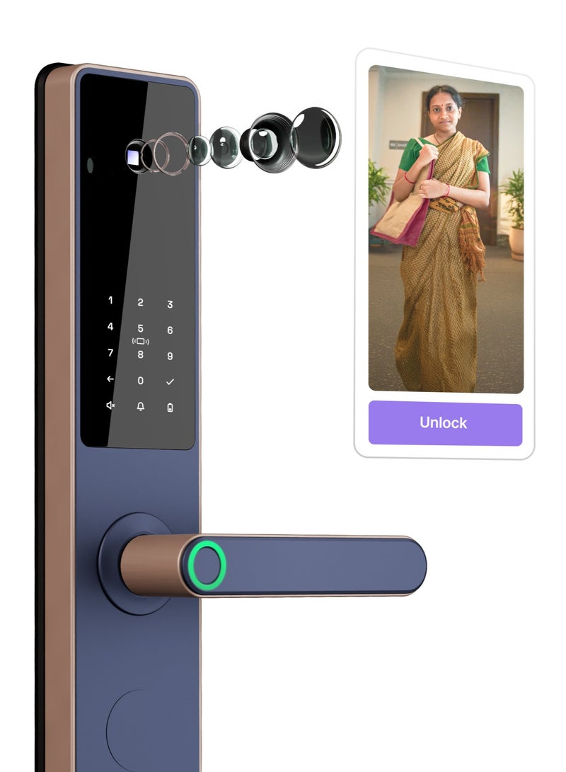 Native by UC Native Lock Pro with Camera Unlock & Doorbell Connect | 7-Way Unlock | Free Installation Included | 2 Year Warranty | Urban Company Smart Door Lock - Image 1