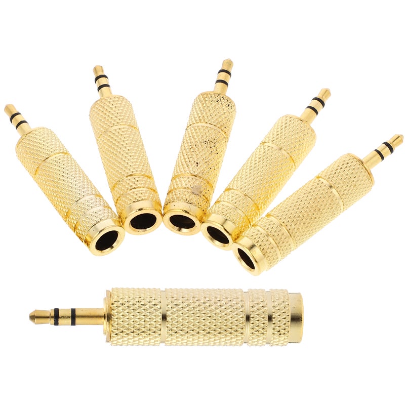 6Pcs Headphone Jack Adapters Converter Audio Interface Headphone Converter 6.35mm Male to 3.5mm Female - Image 1