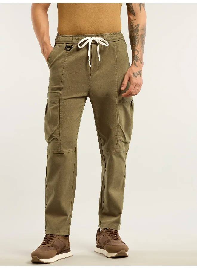 Beyoung Brown Tapered Baggy Cargo Pants