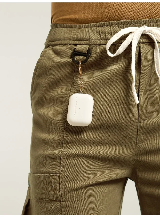 Beyoung Brown Tapered Baggy Cargo Pants