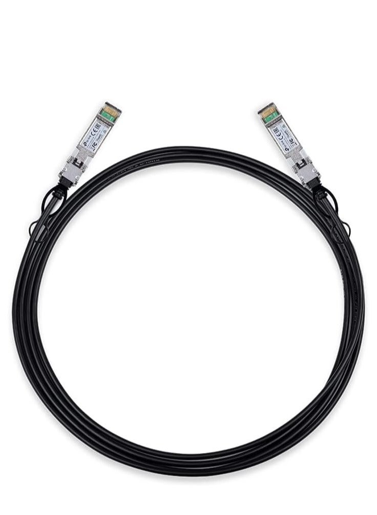 TP-Link TL-SM5220-3M | كابل توصيل مباشر 3 متر/ 10 أقدام 10G SFP+ (DAC) | كابل توينكس سالب | موصل 10GBASE-CU SFP+ إلى SFP+ | توصيل وتشغيل | واجهة LC مزدوجة - Image 1