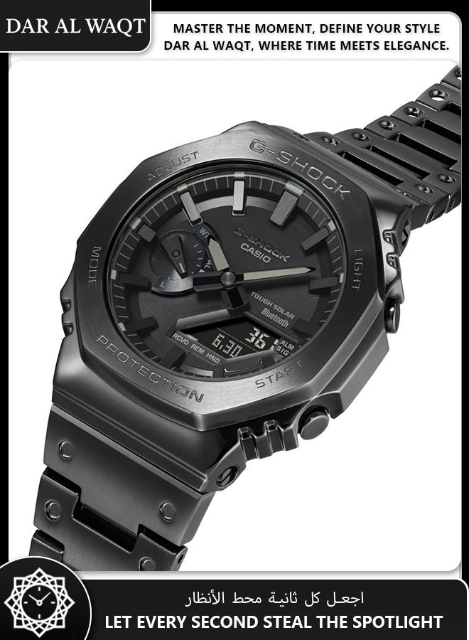 كاسيو ساعة كاسيو جي شوك GM-B2100BD-1A معدنية بالكامل - إطار وسوار من الفولاذ المقاوم للصدأ، اتصال بلوتوث، شحن بالطاقة الشمسية، مقاومة الصدمات، مقاومة للماء 200 متر، مستوحاة من DW-5000C - Image 3
