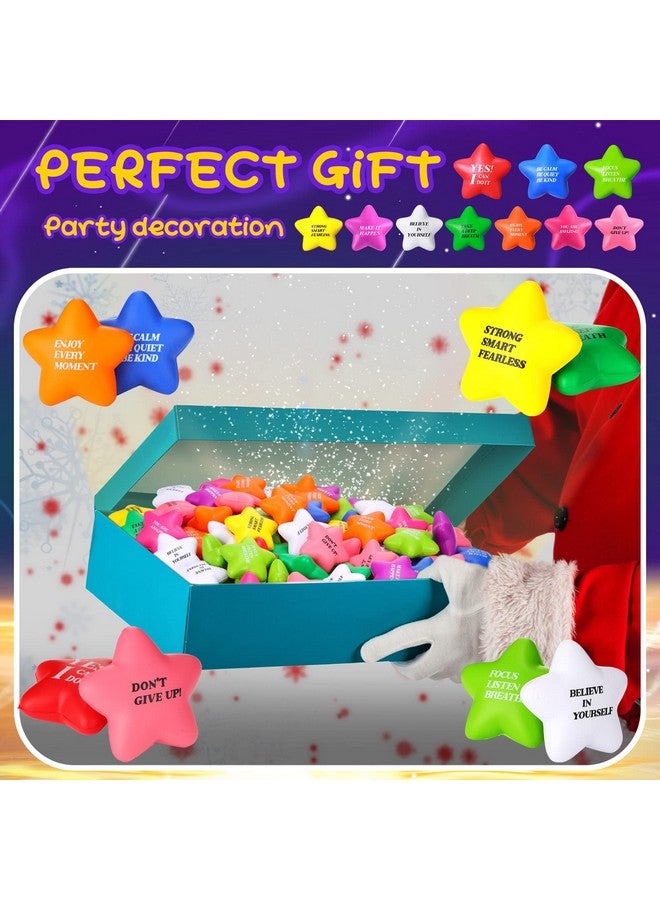 Jerify 120 Pcs Star Stress Balls With Quotes Motivational Stress Relief Ball Inspirational Star Stress Toy Bulk Gifts For Coworkers Kids Adults Stress Anger Fidget Relief Hand Exercise(Bright Colors) - Image 4