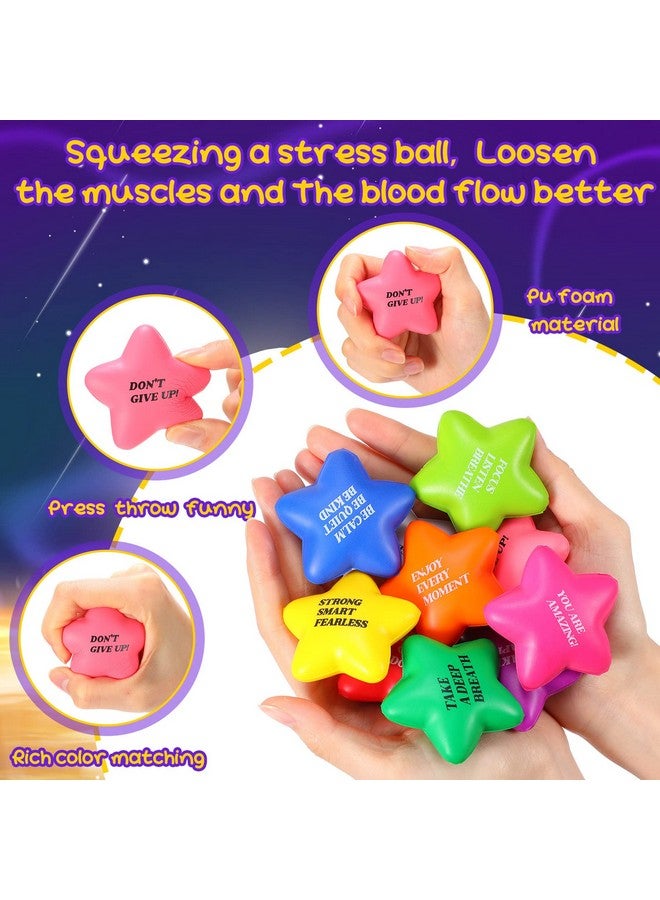 Jerify 120 Pcs Star Stress Balls With Quotes Motivational Stress Relief Ball Inspirational Star Stress Toy Bulk Gifts For Coworkers Kids Adults Stress Anger Fidget Relief Hand Exercise(Bright Colors) - Image 3