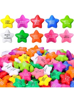 Jerify 120 Pcs Star Stress Balls With Quotes Motivational Stress Relief Ball Inspirational Star Stress Toy Bulk Gifts For Coworkers Kids Adults Stress Anger Fidget Relief Hand Exercise(Bright Colors)  - Image 1