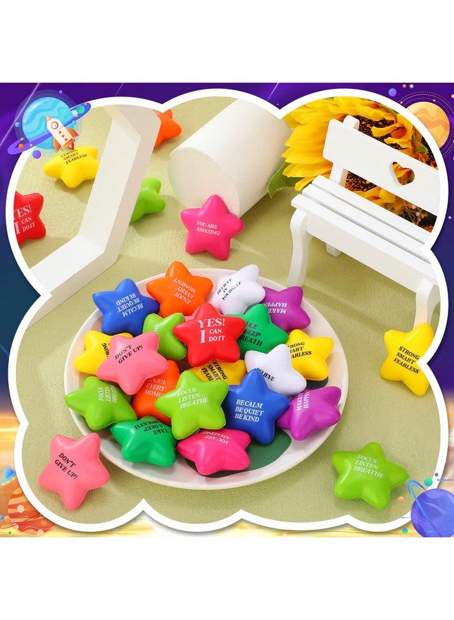 Jerify 120 Pcs Star Stress Balls With Quotes Motivational Stress Relief Ball Inspirational Star Stress Toy Bulk Gifts For Coworkers Kids Adults Stress Anger Fidget Relief Hand Exercise(Bright Colors) - Image 5