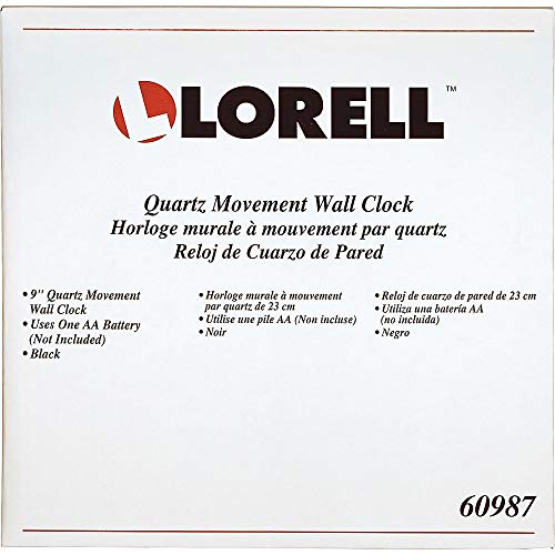 Lorell Wall Clock with Arabic Numerals, 9-Inch, White Dial/Black Frame - Image 2