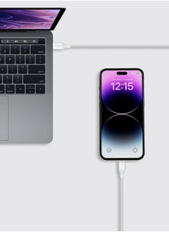 Momax Momax Flow USB-C to Lightning 1.2m Silicone Cable, Fast Charging and Data Transfer, Apple MFi Certified, White  - Image 3