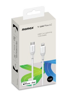 Momax Momax Flow USB-C to Lightning 1.2m Silicone Cable, Fast Charging and Data Transfer, Apple MFi Certified, White  - Image 4