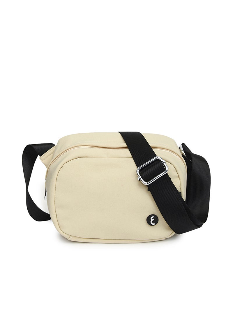 New Korean Style Stylish Shoulder Bag Solid Color Japanese Style Fashion Trendy Crossbody Bag Casual All-match Unisex Chest Bag Off-white