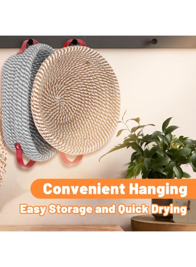 Arabest Bread Proofing Basket Set of 2, 9" Round & 10" Oval with Liners & Covers | Handmade Cotton Rope Sourdough Baking Supplies And Artisan Bread Making Kit - Image 5