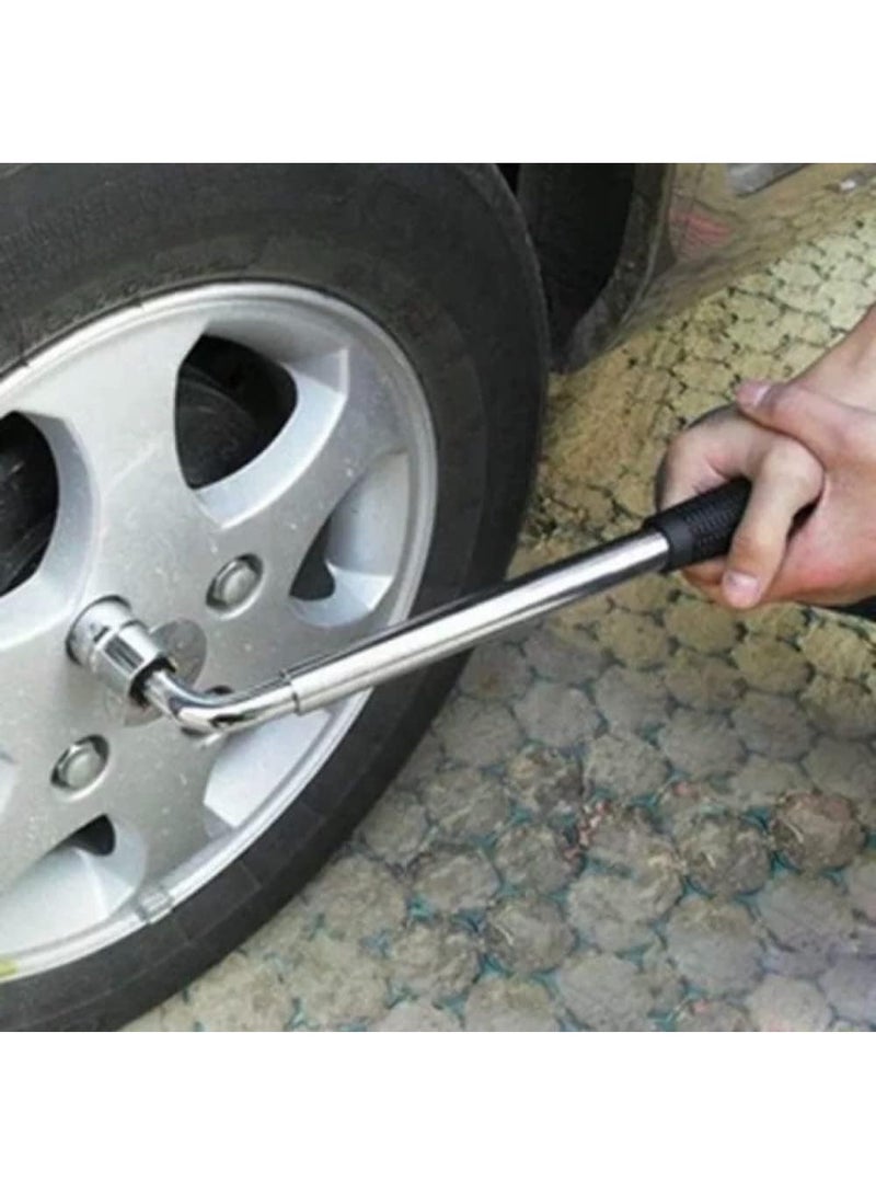 Universal Extendable Car Wheel Tire Wrench Set - Telescopic Lug Nut Wrench with Interchangeable Sockets (17/19/21/23mm) - Heavy Duty Ergonomic Tire Change Tool - Image 5