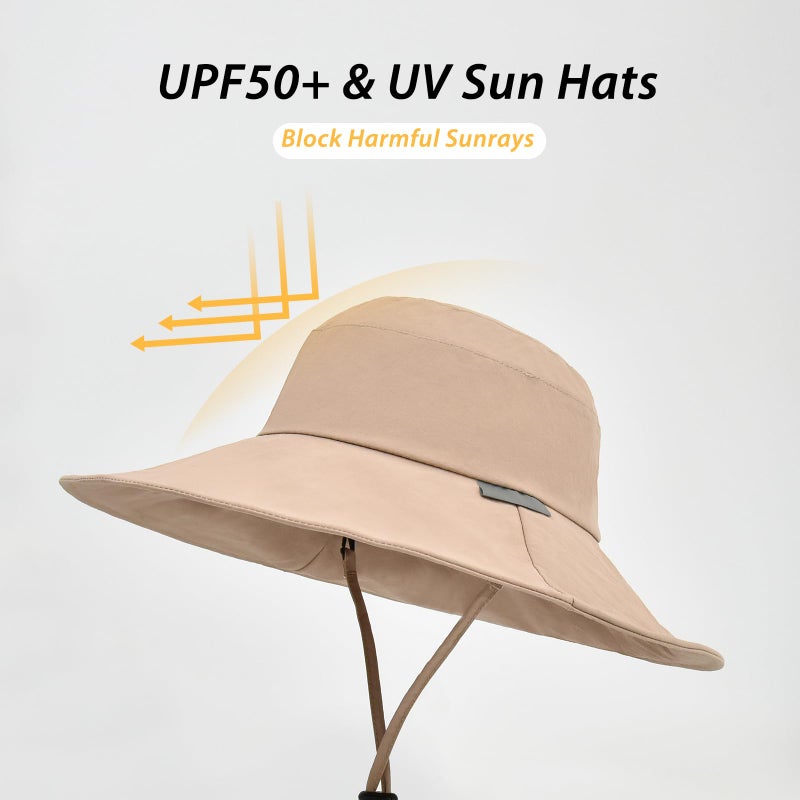 SOMALER Sun Hats for Women Wide Brim UPF50+ Outdoor Beach Hat Packable Summer Fishing Hiking Hat - Image 4
