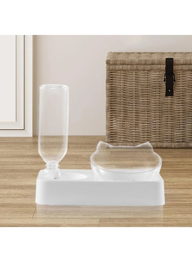 HUMJO Pet Food Bowl and Water Dispenser Feeder Set Easy to Clean No Spill Portable and Stable Feeder for Cats Dogs Rabbits etc,White - Image 3