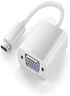 TNP Products محول TNP USB Type C إلى VGA - كابل محول فيديو 1080P USB-C 3.1 ذكر إلى VGA أنثى - سلك موصل قابس (أبيض) 