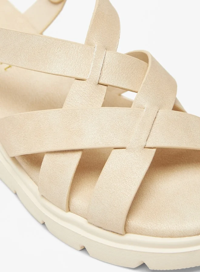 Le Confort Girls Strappy Sandals with Hook and Loop Closure