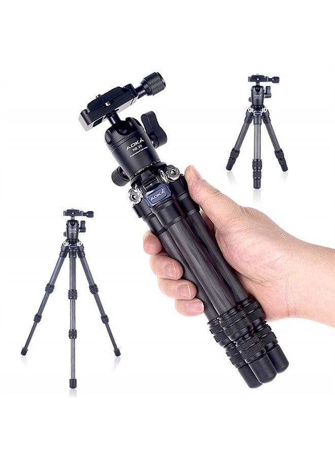 AOKA - 15.7in/0.97lb Lightweight Compact Carbon Fiber Tripod with 360° Ballhead Travel Mini Tripod for Mobile Phone and Compact Mirrorless Cameras - Image 1