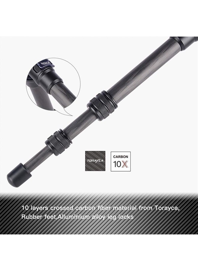 AOKA - 15.7in/0.97lb Lightweight Compact Carbon Fiber Tripod with 360° Ballhead Travel Mini Tripod for Mobile Phone and Compact Mirrorless Cameras - Image 1