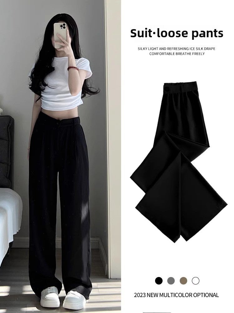 High Waist Suit Pants Women Slim Fit 2024 black regular  - Image 1