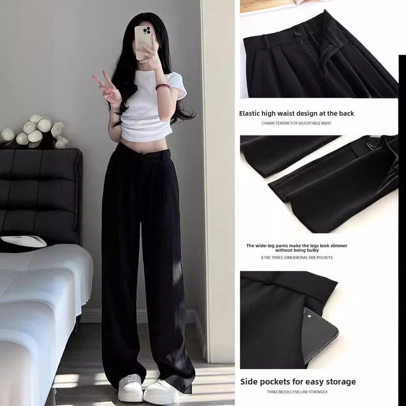 High Waist Suit Pants Women Slim Fit 2024 black regular  - Image 5