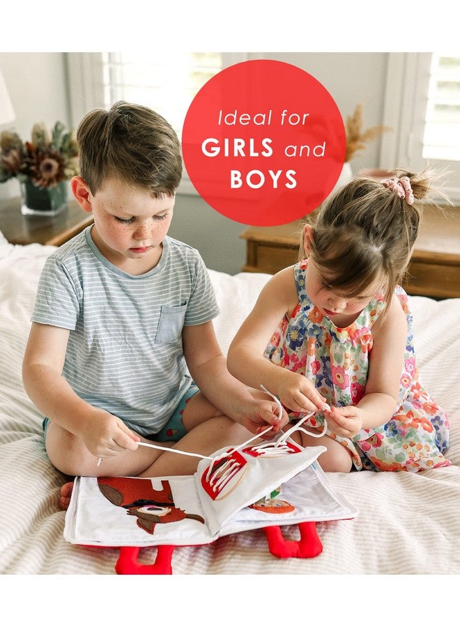 Curious Columbus Quiet Book For Toddlers Large Fabric Activity Busy Book. Toddler Montessori Book. 10 Pages Of Learning & Fun For Quiet Play. Airplane Activities Essential Road Trip Travel Toy - Image 4