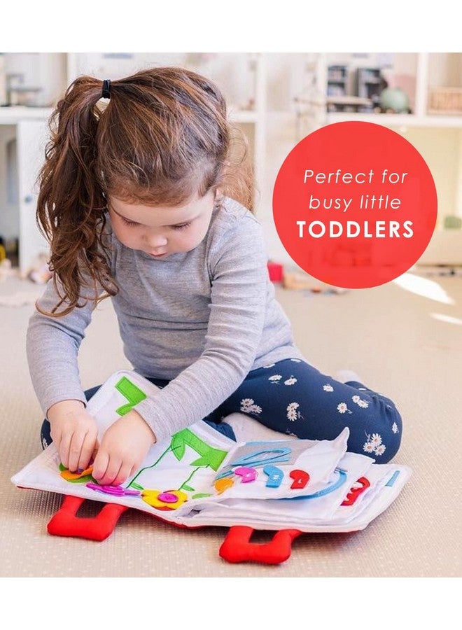 Curious Columbus Quiet Book For Toddlers Large Fabric Activity Busy Book. Toddler Montessori Book. 10 Pages Of Learning & Fun For Quiet Play. Airplane Activities Essential Road Trip Travel Toy - Image 2