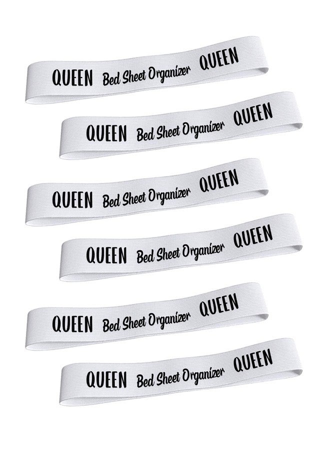 LEAYATST Bed Sheet Organizer Bands 6 Pieces Sheet Keeper Closet Organization Bed Sheet Organizer Bands Sheet Organizer Elastic Linen Labels for Bedding(Queen) - Image 1