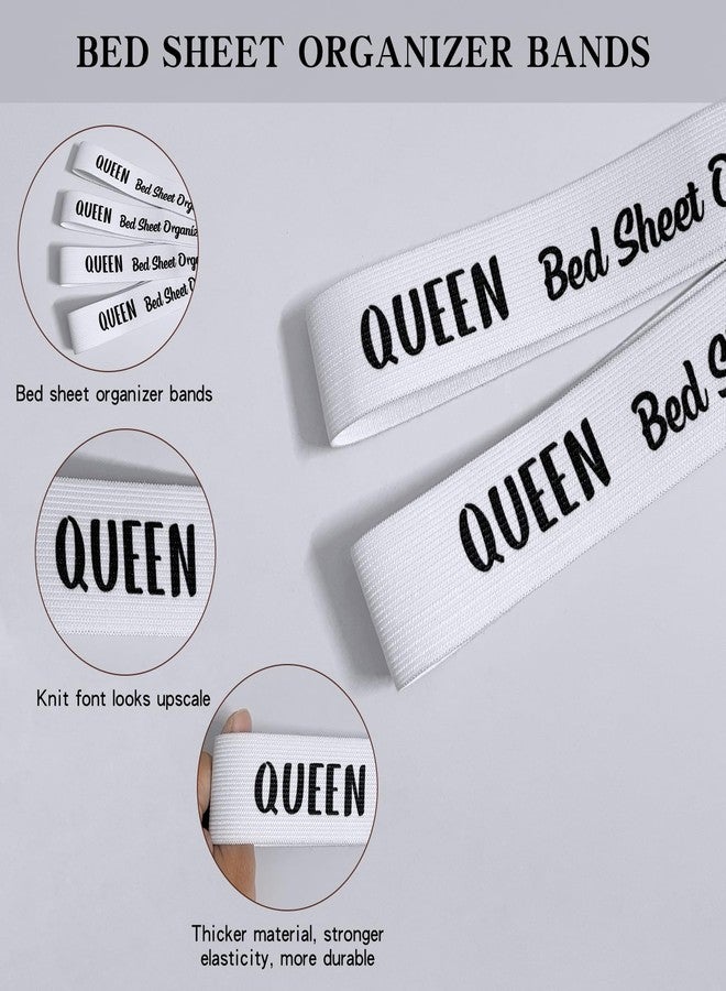 LEAYATST Bed Sheet Organizer Bands 6 Pieces Sheet Keeper Closet Organization Bed Sheet Organizer Bands Sheet Organizer Elastic Linen Labels for Bedding(Queen) - Image 4