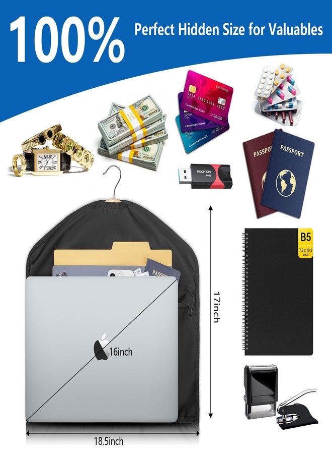 KOSMCCO Lockable Hidden Hanger Diversion Safe - Secret Storage with Pocket for Money & Valuables, Fits Under Clothes, Home Travel Security Safe - Image 2