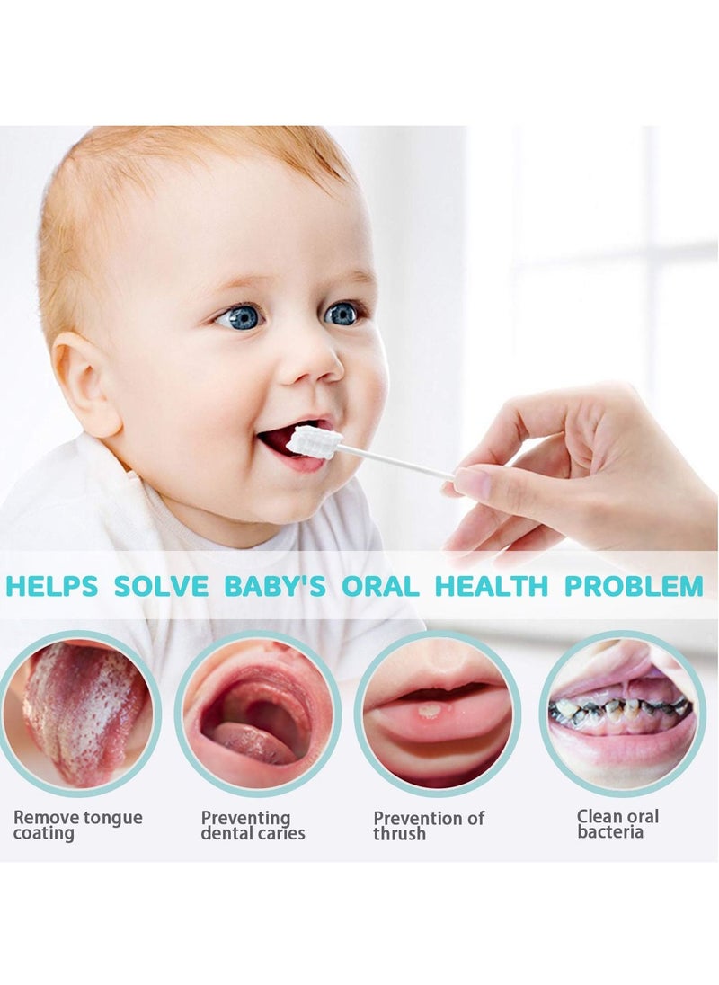 Be a better mom - Baby Tongue Cleaner 30pcs, Disposable Oral Cleaner with Paper Handle, Suitable for 0-3 Years Old Babies and Toddlers - Image 1