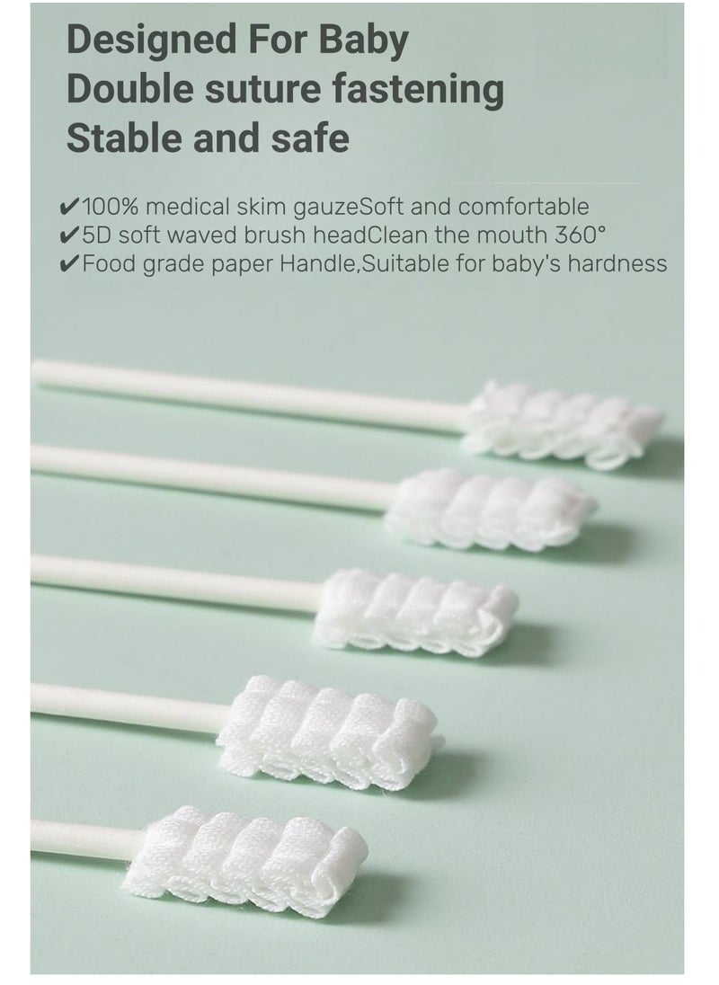 Be a better mom - Baby Tongue Cleaner 30pcs, Disposable Oral Cleaner with Paper Handle, Suitable for 0-3 Years Old Babies and Toddlers - Image 1