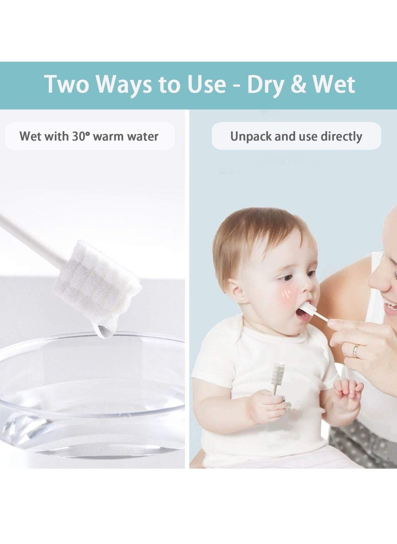 Be a better mom - Baby Tongue Cleaner 30pcs, Disposable Oral Cleaner with Paper Handle, Suitable for 0-3 Years Old Babies and Toddlers - Image 1