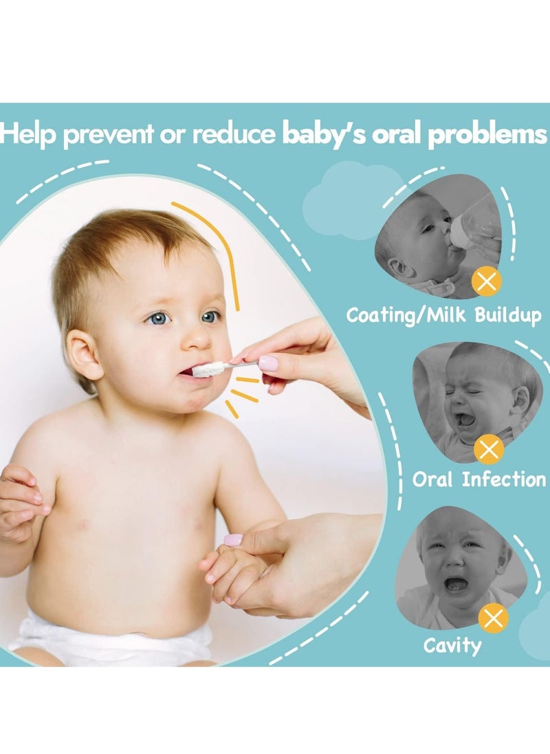 Be a better mom - Baby Tongue Cleaner 30pcs, Disposable Oral Cleaner with Paper Handle, Suitable for 0-3 Years Old Babies and Toddlers - Image 1