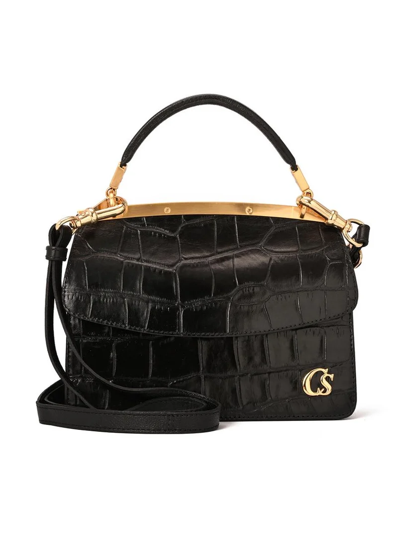 Carmen Steffens  Black Double-Sided Leather Bag for Women | Best Price UAE
