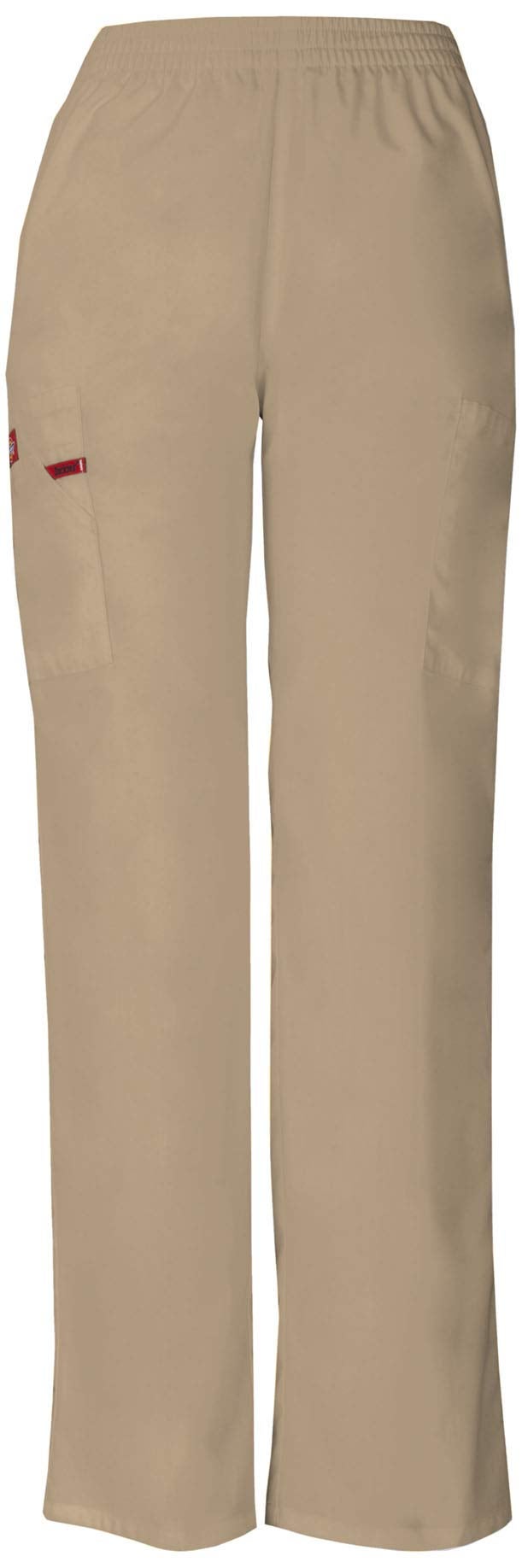 Dickies Women's EDS Signature Scrubs Missy Fit Pull-On Cargo Pant, Khaki, Large - Image 2