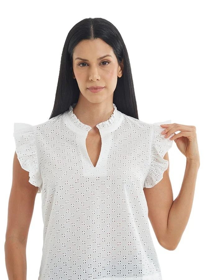 Asharae  Women's Top With Butterfly Sleeve Comfortable Material, Breathable Daily Wear, Casual Fashion Outfit, Special Occasion Outfit, Trendy & Chic Apparel for Women | Best Price UAE
