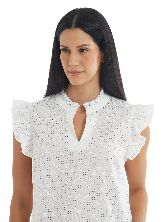 Asharae  Women's Top With Butterfly Sleeve Comfortable Material, Breathable Daily Wear, Casual Fashion Outfit, Special Occasion Outfit, Trendy & Chic Apparel for Women | Best Price UAE